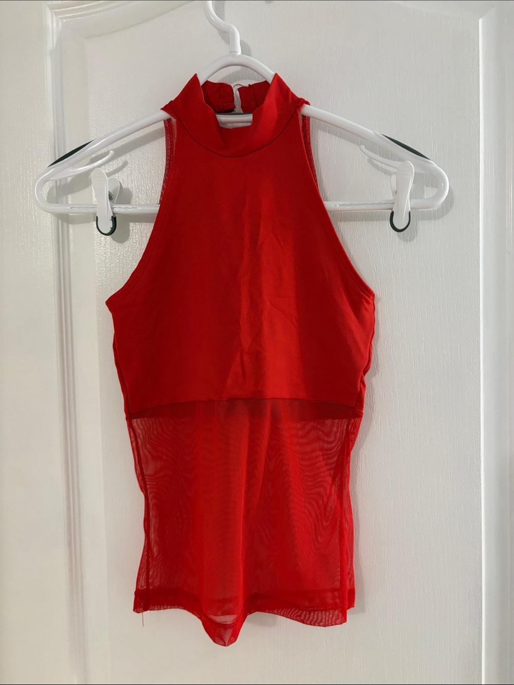90s sheer red top